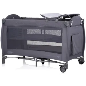 Patut pliabil Chipolino Bella Anthracite cu doua nivele