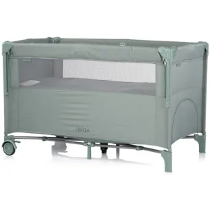 Patut pliabil Chipolino Relax Basil Linen cu laterala culisanta