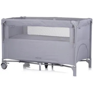 Patut pliabil Chipolino Relax Cloud Linen cu laterala culisanta
