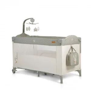 Patut pliabil de calatorie 3in1 Cangaroo Indiana Grey cu 2 nivele