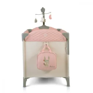 Patut pliabil de calatorie 3in1 Cangaroo Indiana Pink cu 2 nivele