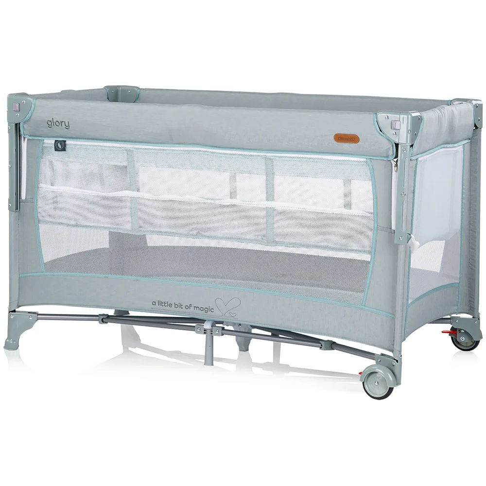 Patut pliabil pentru copii Chipolino Glory Basil cu laterala culisanta si doua nivele