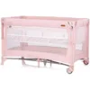 Patut pliabil pentru copii Chipolino Glory Pink Marshmallow cu laterala culisanta si doua nivele