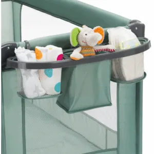 Patut pliabil pentru copii Fillikid Capri Green cu saltea de infasat