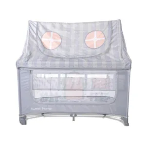 Patut pliabil pentru copii Lorelli Sweet Home Grey 2 nivele