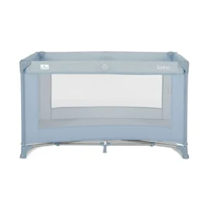 Patut pliabil pentru copii Lorelli Torino Blue cu saltea inclusa si usa laterala cu fermoar
