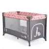 Patut pliabil pentru copii Moni Safari Pink 125x62x75 cm cu un nivel