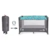 Patut pliabil pentru copii Moni Safari Turquoise 125x62x75 cm cu un nivel