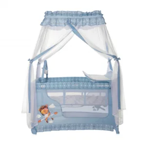 Patut pliabil stil baldachin Magic Sleep cu accesorii Blue Adventure