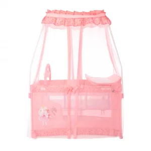 Patut pliabil stil baldachin Magic Sleep cu accesorii Pink Princess
