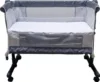 Patut transformabil in balansoar Baby Care Co-Sleeper Gri Jeans Cu plasa insecte si cosulet depozitare