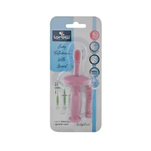 Periuta de dinti din silicon pentru bebelusi 6 luni+ Blush Pink