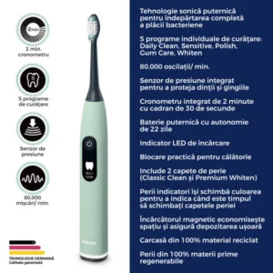 Periuta de dinti electrica sonica Peppermint Green Planet SC50 Beurer