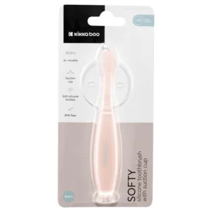 Periuta de dinti pentru bebelusi KikkaBoo Softy Pink din silicon
