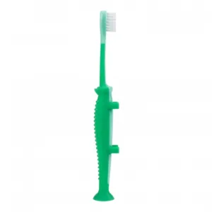 Periuta de dinti pentru bebelusi si copii 0-3 ani cu peri moi si maner ergonomic Dr.Brown Crocodile