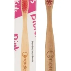 Periuta de dinti pentru copii din bambus roz Nordics