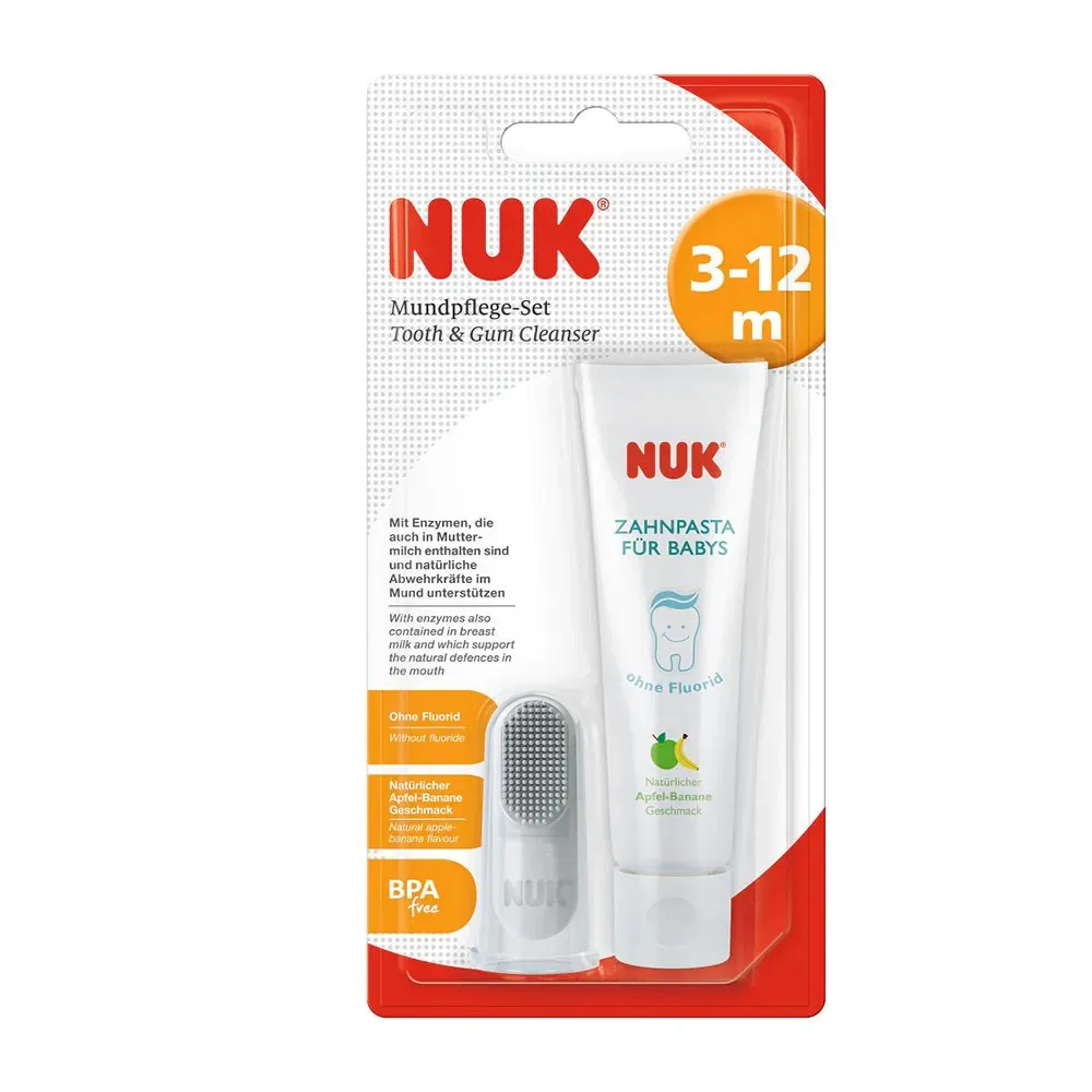 Periuta degetar si pasta de dinti NUK