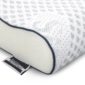 Perna anatomica cu memorie Somnart Silver Memory cu husa detasabila si lavabila 30 x 50 cm
