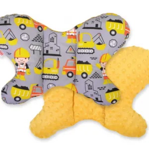 Perna bebelusi cu doua fete Butterfly Minky Excavators Yellow