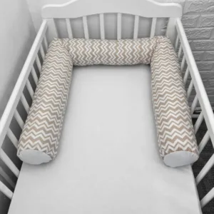 Perna bumper Deseda pentru pat bebe 180 cm zig zag bej