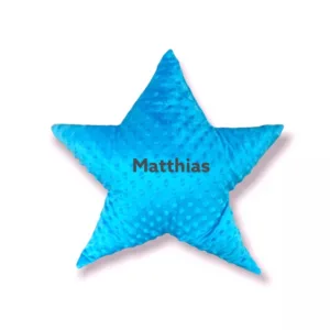 Perna decorativa personalizata Steluta din plus minky albastru