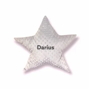Perna decorativa personalizata Steluta din plus minky gri