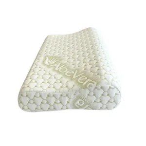 Perna ergonomica Somnart Aloe Vera Memory cu sustinere pentru gat si cap si husa detasabila 30 x 50 x 108 cm