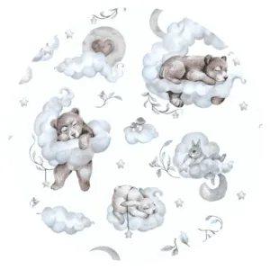 Perna pentru bebelusi Qmini multifunctionala ursulet Minky Teddy Bear and Friends Blue