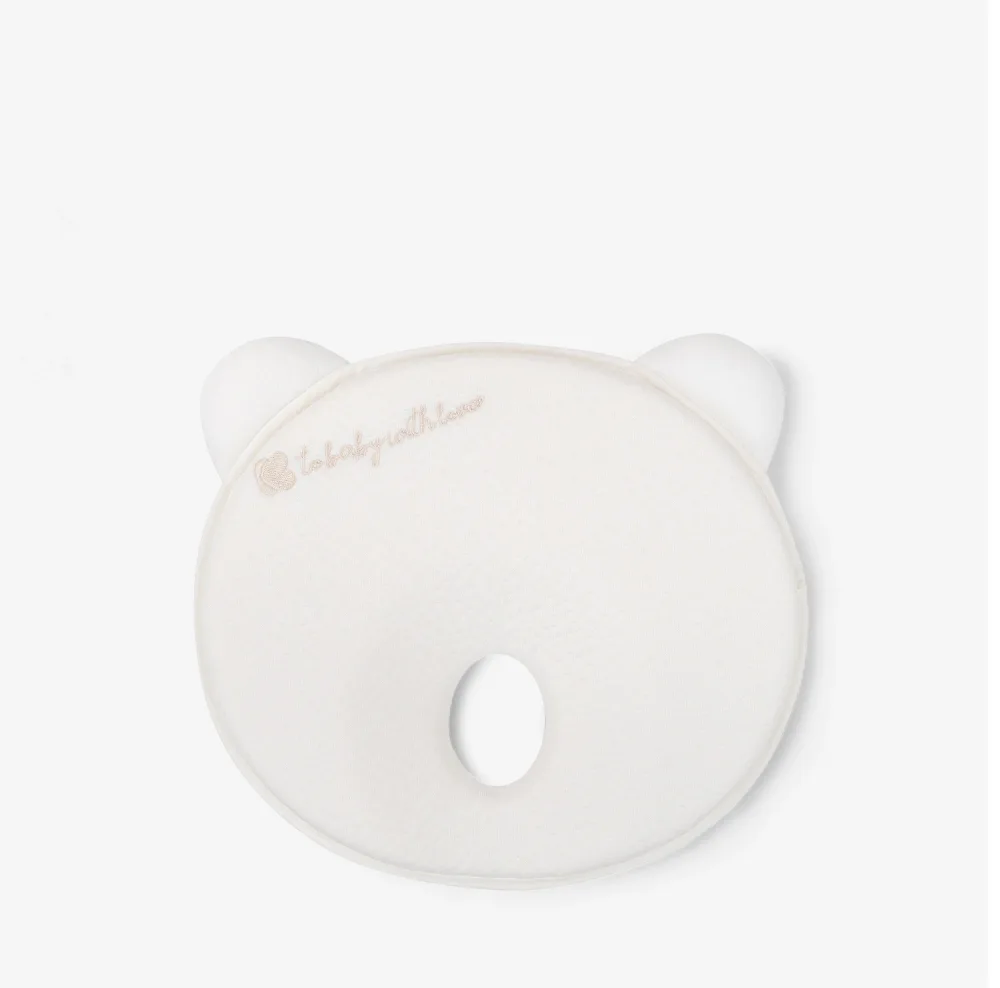 Pernuta pentru formarea capului KikkaBoo Airknit Bear White cu spuma memory