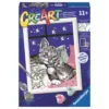 Pictura pe numere pentru copii Ravensburger CreArt pisicute somnoroase cu pietre sclipitoare