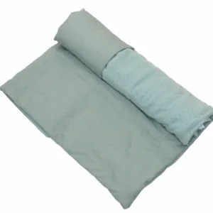 Pilota pentru copii din bumbac  150x100cm fata dubla umplutura hipoalergenica BabySoft Salvia