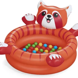 Piscina gonflabila Panda Rosu cu 50 bile 107x94x58 cm