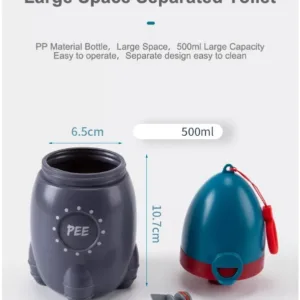 Pisoar portabil pentru baieti Little Mom 500 ml Blue Rocker