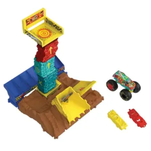 Pista cu lansator si masinuta Hot Wheels Monster Trucks Arena Smashers