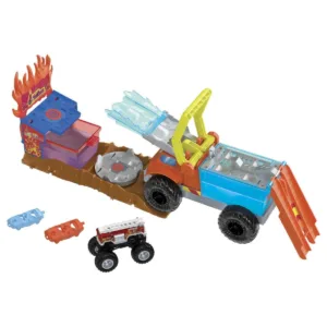 Pista cu masinuta Hot Wheels Monster Trucks Arena Smashers Color Shifters Salvarea lui 5Alarm