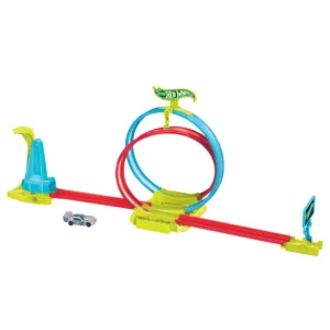 Pista cu masinuta Hot Wheels Neon Speeders Laser Stunt Slamway