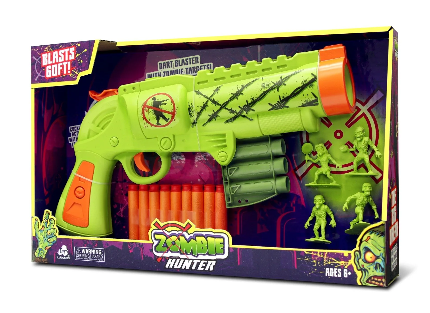 Pistol cu 9 sageti din burete