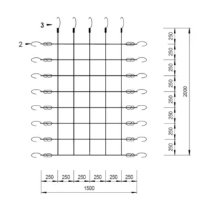 Plasa de catarat pentru spatii de joaca 1.5 x 2 m KBT