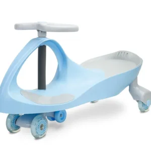 PlasmaCar pentru copii fara pedale Toyz Spinner Blue cu roti de cauciuc luminoase