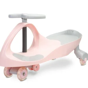 PlasmaCar pentru copii fara pedale Toyz Spinner Pink cu roti de cauciuc luminoase