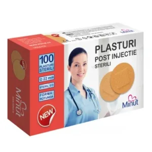 Plasturi post injectie Minut rotunzi 22 mm PVC 100 bucati