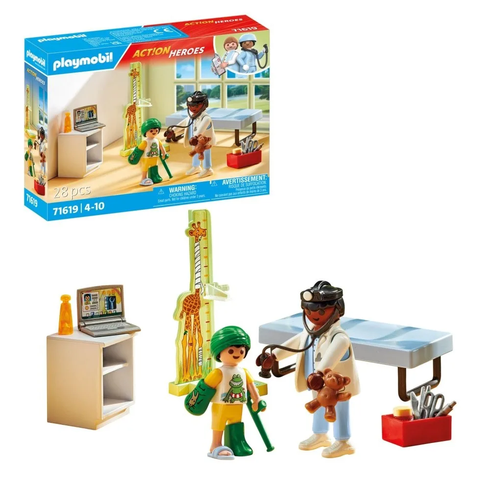 Playmobil PM71619 Pediatru Cu Copil Si Ursulet