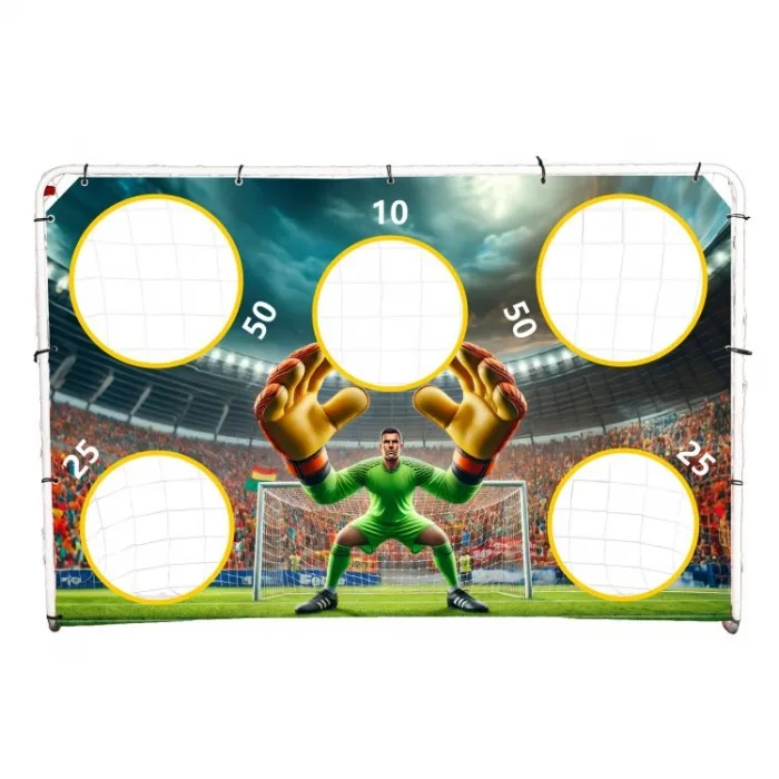 Poarta de fotbal 180 x 122 cm Ecotoys cu covoras de antrenament