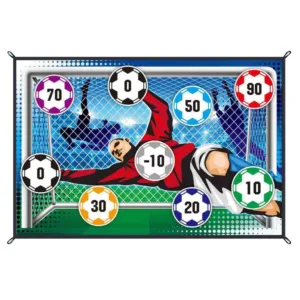 Poarta de fotbal covoras cu 2 mingi adezive 100x150 cm