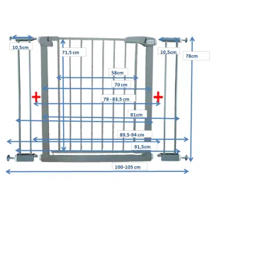Poarta de siguranta din metal 79-105 cm R-Sport S2 Gri