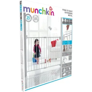 Poarta de siguranta extensibila Munchkin din Metal Push To Shut white