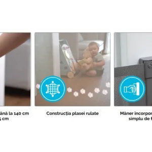 Poarta de siguranta rulabila pentru copii