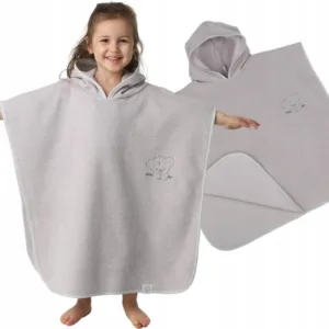 Poncho de baie cu gluga 126x60cm BabyMam Gri
