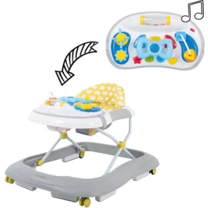 Premergator FreeON Little Driver pliabil cu sunete si lumini 6 luni+ GriGalben