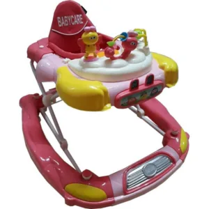 Premergator cu sistem de balansare Baby Care Iepuras Roz Cu Melodii